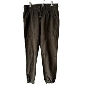 Lucky Brand Small Brown Linen Cotton Jogger Pull On Pants Lightweight